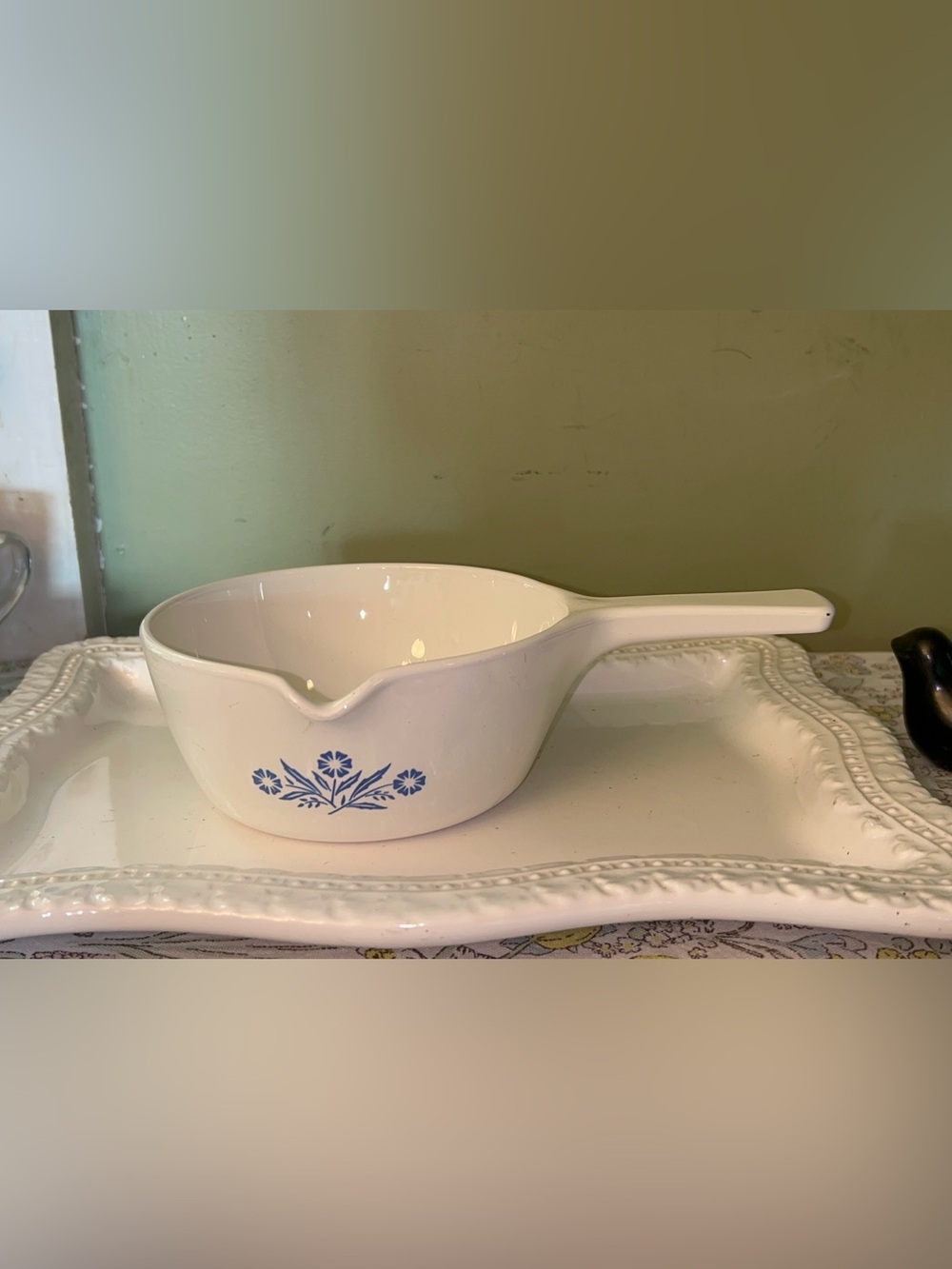 Vintage CorningWare 2.5 cup saucepan in Blue Cornflower no lid